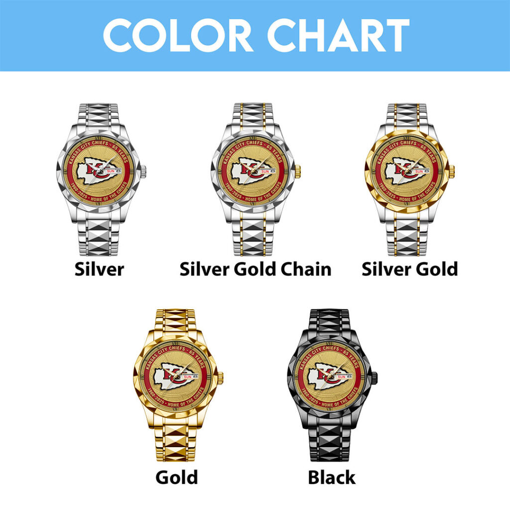 Kansas City Chiefs 60 Years Anniversary 2025 Alloy Luxury Quartz Watch – TMTHU694 - Image 4